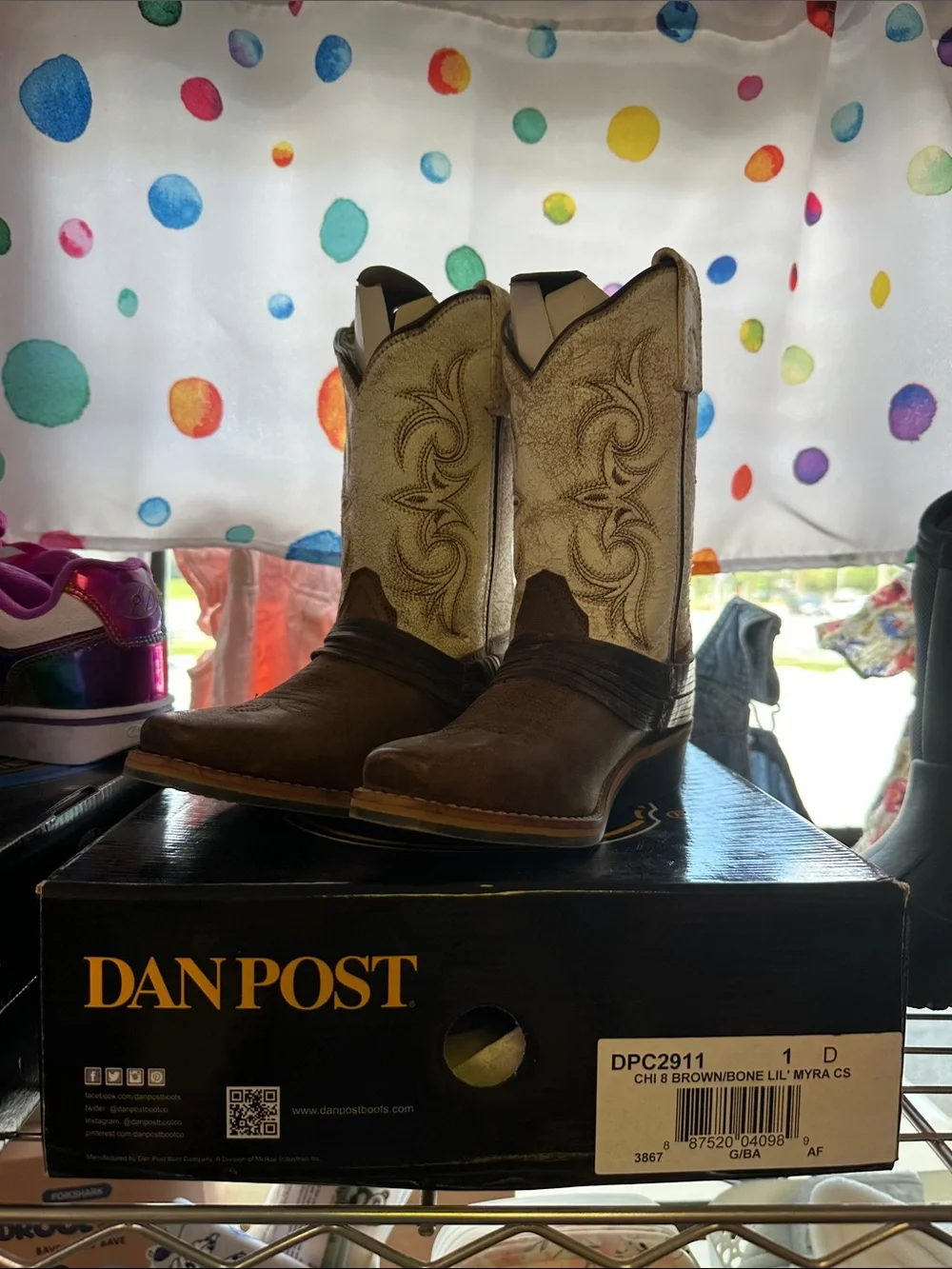 Dan Post Brown Women’s Western Boots with Decorative Soles